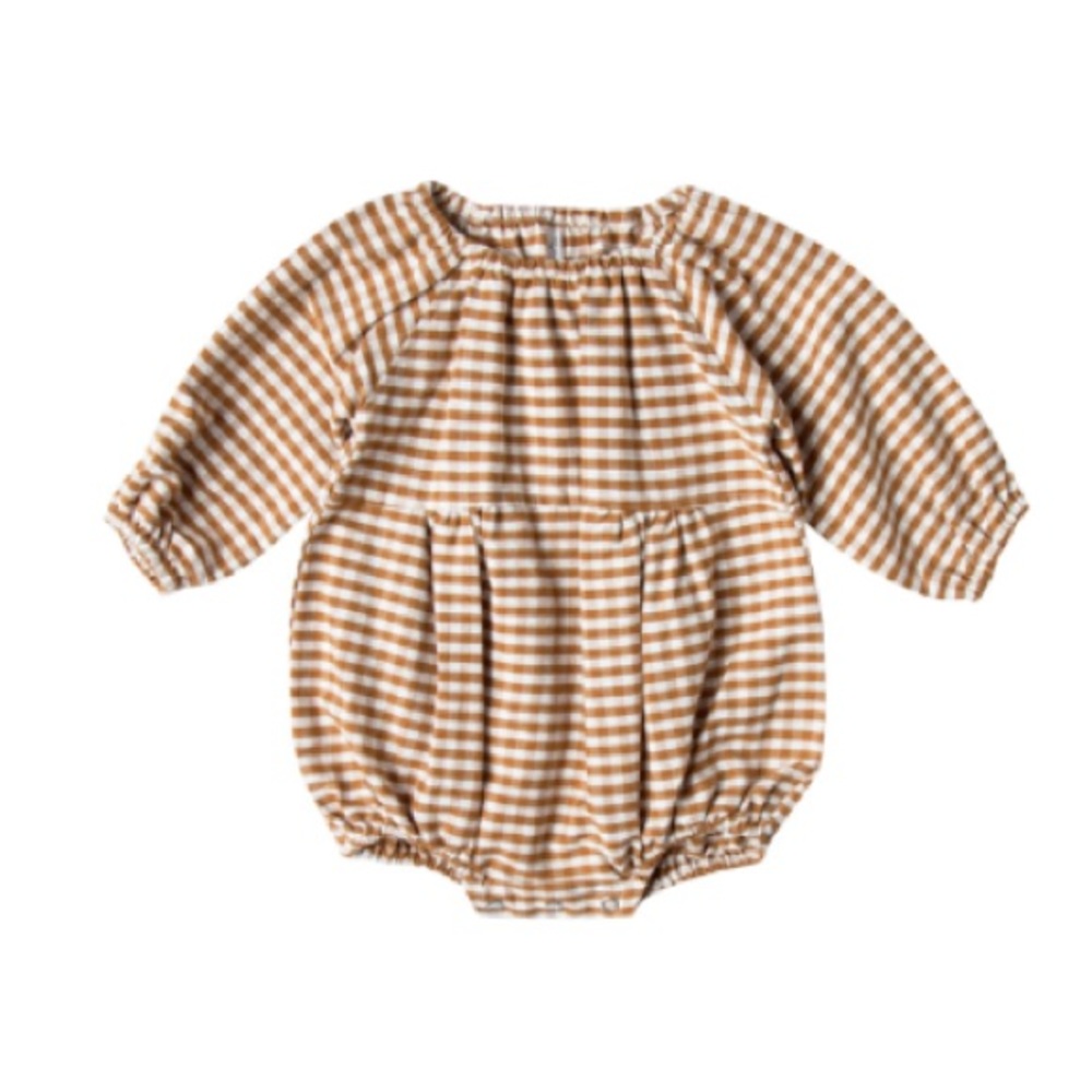 NWOT Rylee and Cru Gingham Bubble Romper 0-3